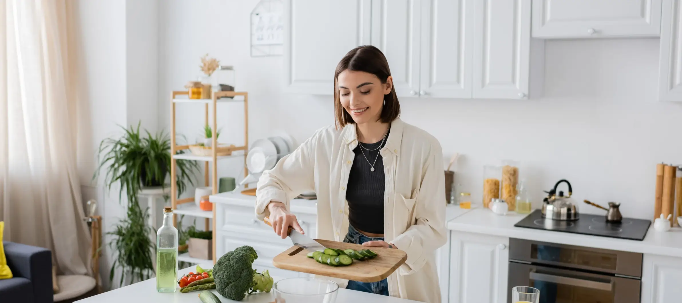 woman cooking in a kitchen